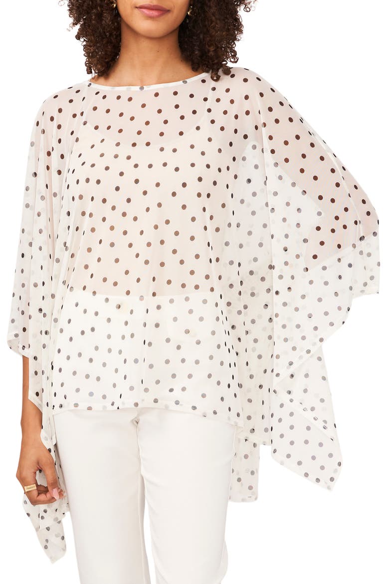 Dotted Mesh Cape, Main, color, WHITE