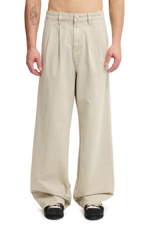 Cotton On Super Baggy Pleated Pant In Gray