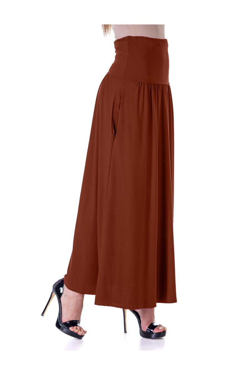 24seven Comfort Apparel Foldover Maxi Skirt With Pockets, Alternate, color, Tobacco