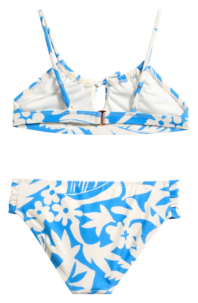 Raisins Kids' Floral Soul Ruffle Two-Piece Swimsuit, Alternate, color, Saltwater