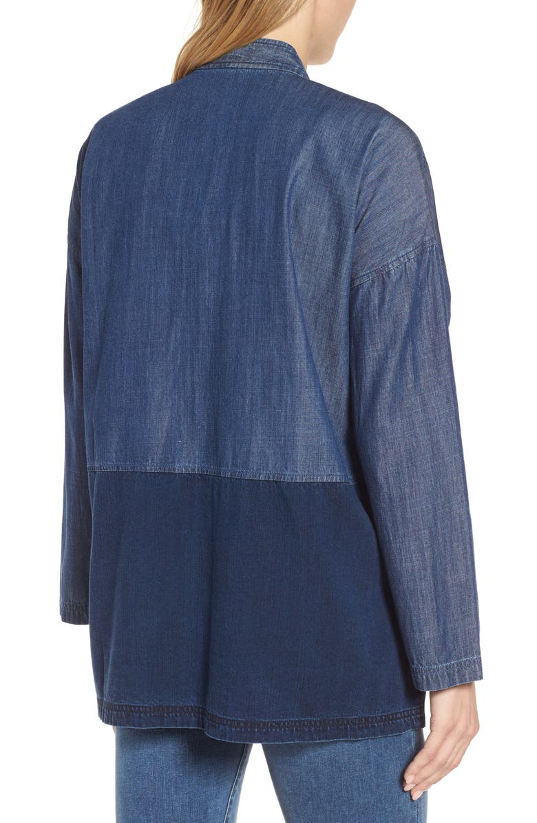 Eileen Fisher Denim Kimono Jacket, Alternate, color,