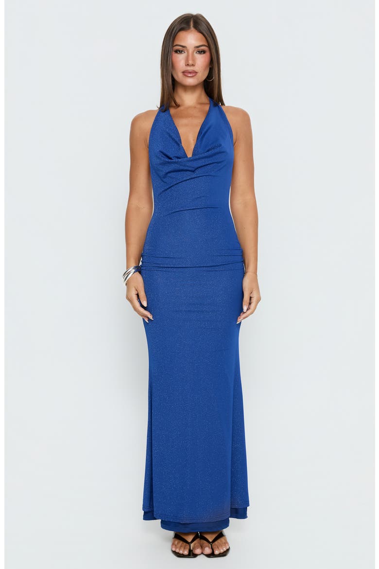 Jazminah Halter Cowl Neck Maxi Dress, Alternate, color, ROYAL BLUE
