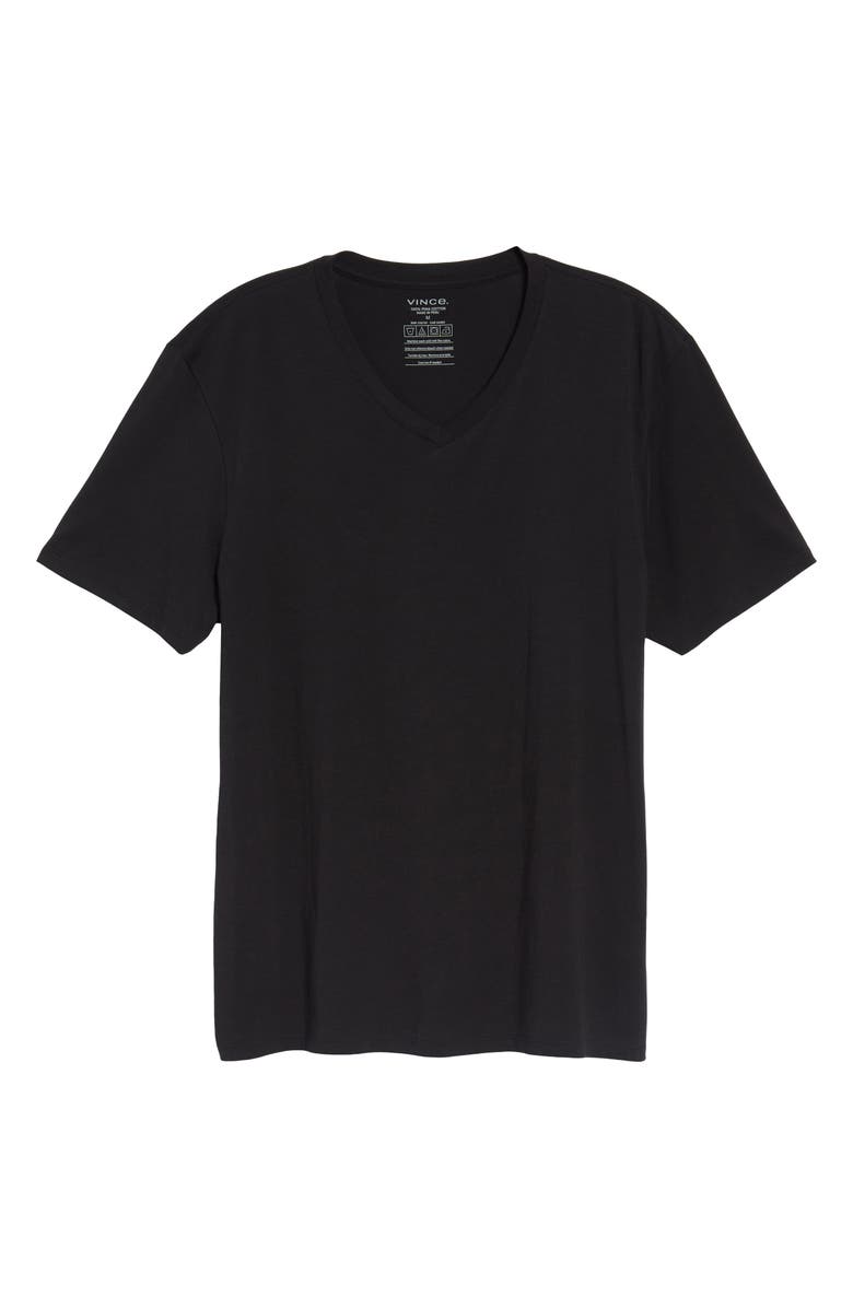 Vince Pima Cotton Slim Fit V-Neck T-Shirt, Alternate, color, Black