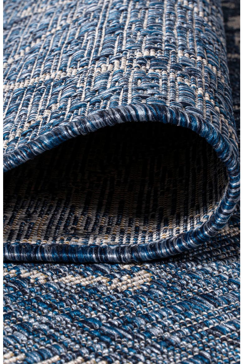 Madaba Moroccan Trellis Indoor/Outdoor Area Rug, Alternate, color, Navy/Light Gray