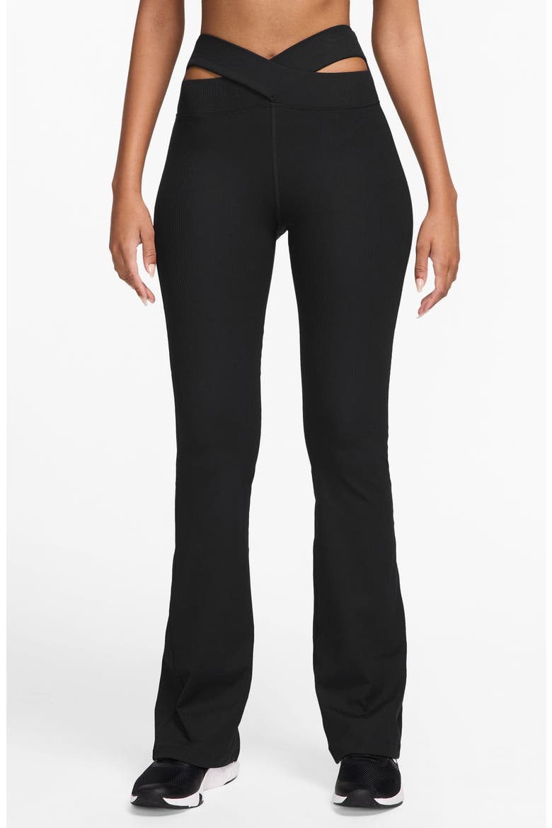 Zenvy Dri-FIT Cutout High Waist Flare Rib Leggings (Women) | Nordstrom