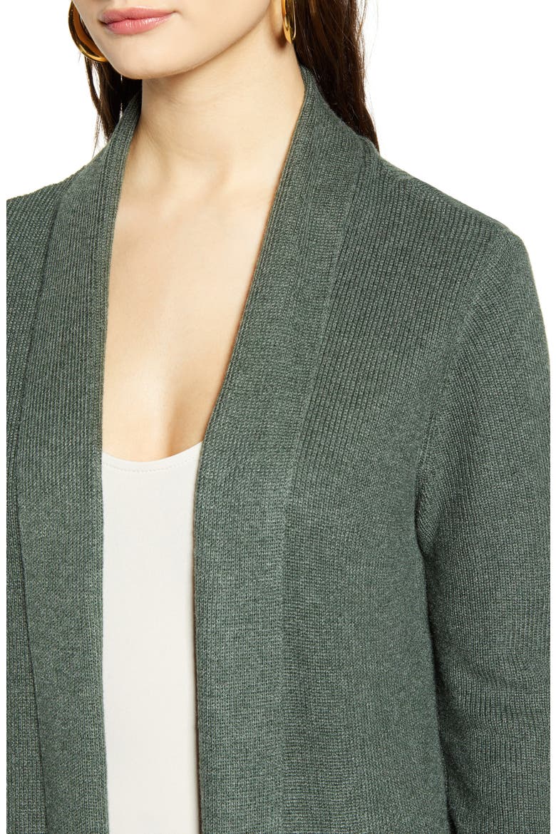 Longline Cardigan, Alternate, color, GREEN THYME HEATHER