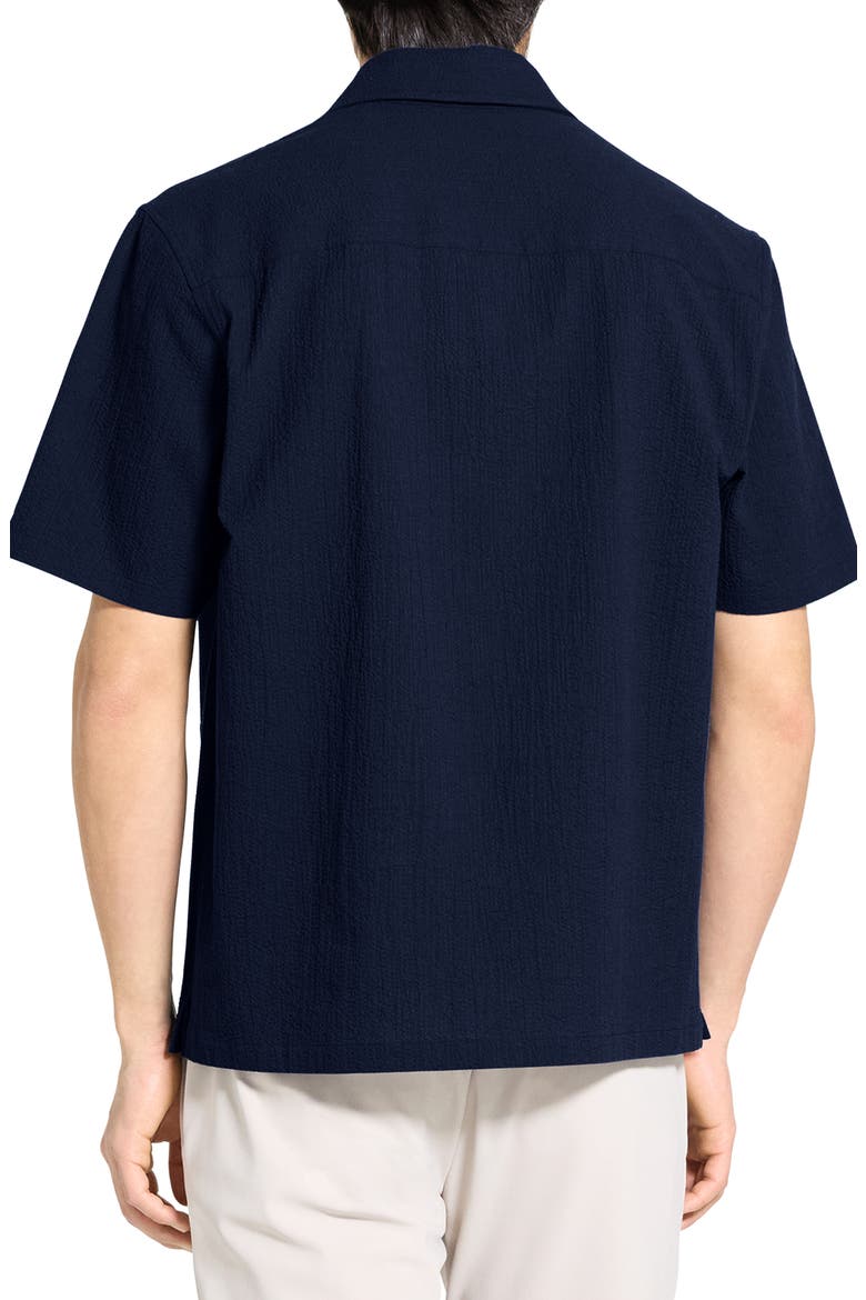 Mini Texture Short Sleeve Button-Up Shirt, Alternate, color, BALTIC - XHX