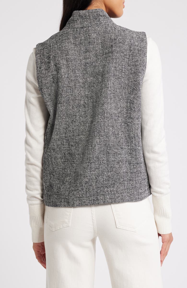 Eileen Fisher Stand Collar Stretch Organic Cotton Vest, Alternate, color,