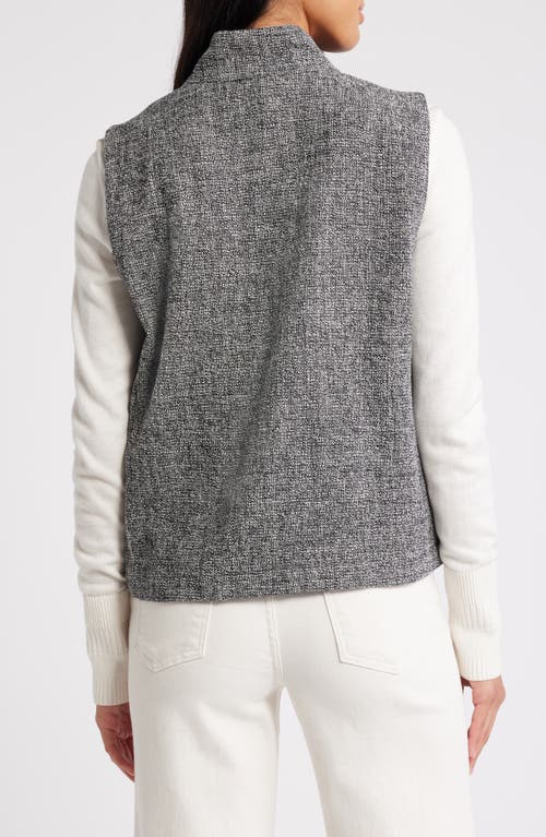 Eileen Fisher Stand Collar Stretch Organic Cotton Vest In Gray