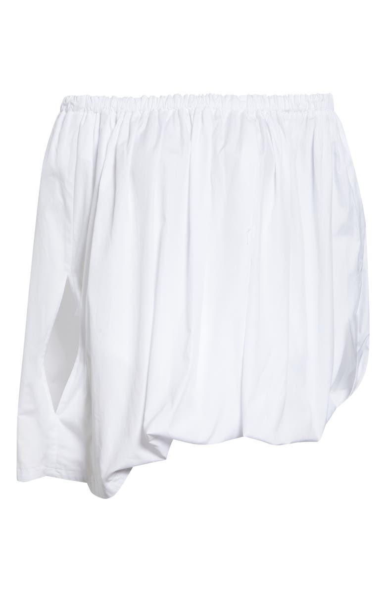 Comme des Garçons Gathered Cotton Broadcloth Cocoon Top, Main, color, White