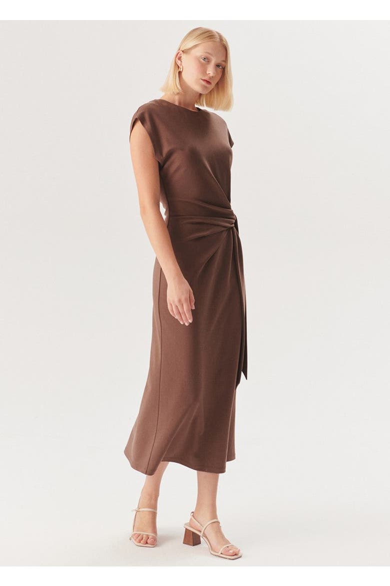 Rory Knit Midi Dress, Alternate, color, BROWN