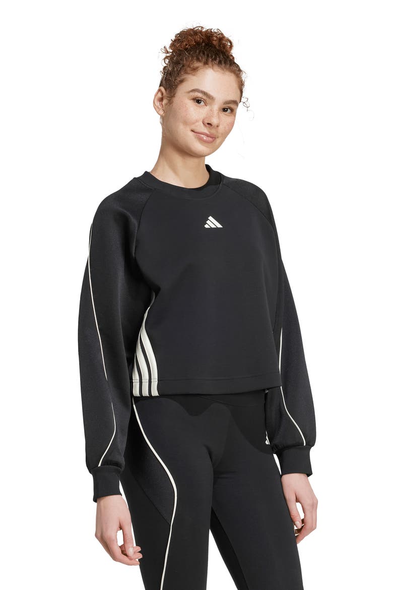 Stadium Crewneck Sweatshirt, Alternate, color, BLACK/ OFF WHITE