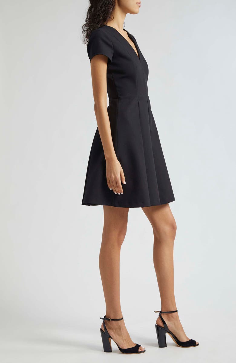 Emporio Armani Emma Pleated Short Sleeve Dress, Alternate, color, Solid Black