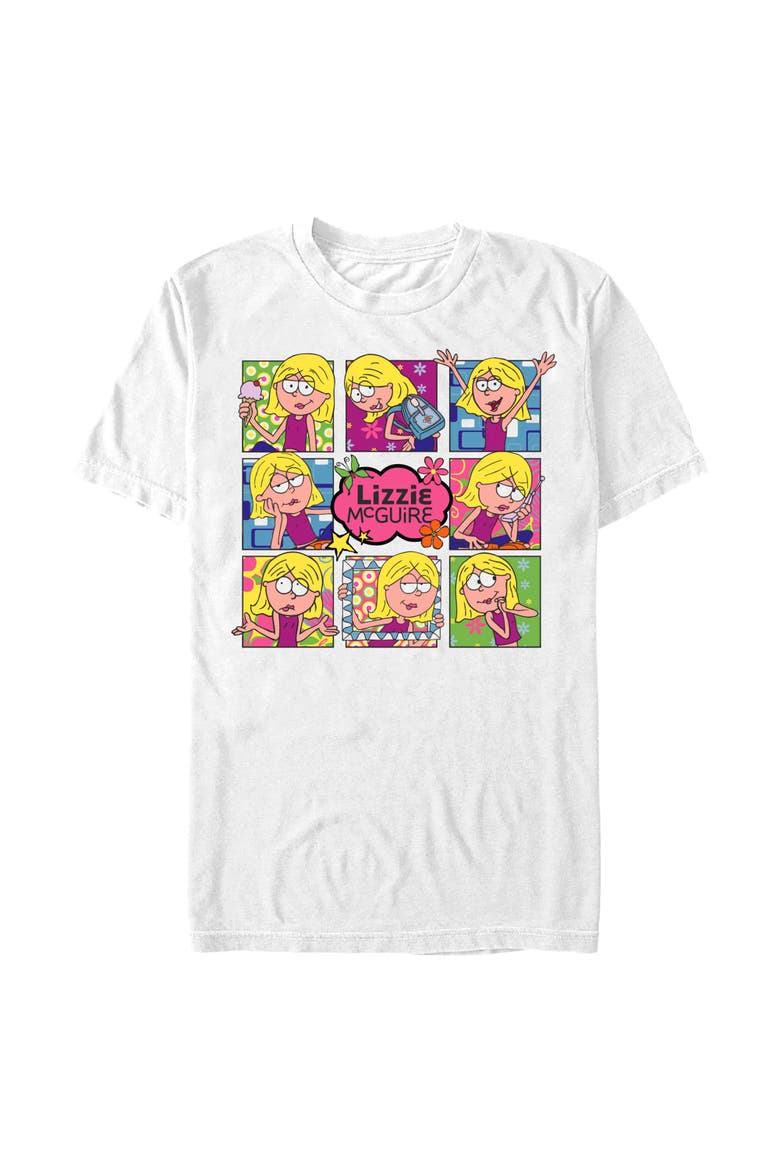 Men's Lizzie McGuire Colorful Collage  Graphic T-Shirt, Main, color, White