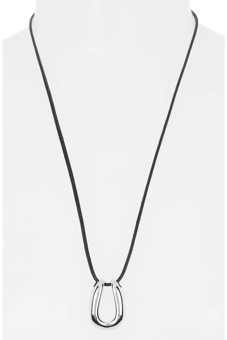 Horseshoe Cord Necklace, Alternate, color, SILVER