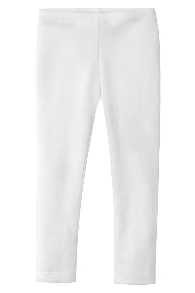 Baby Girls Soft Organic 100% Cotton Leggings, Main, color, White