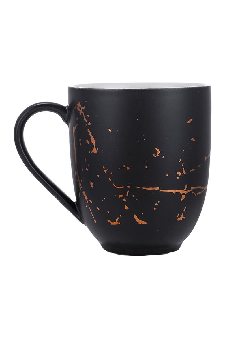 Zora Porcelain 4-Piece Mug Set, Main, color, Black