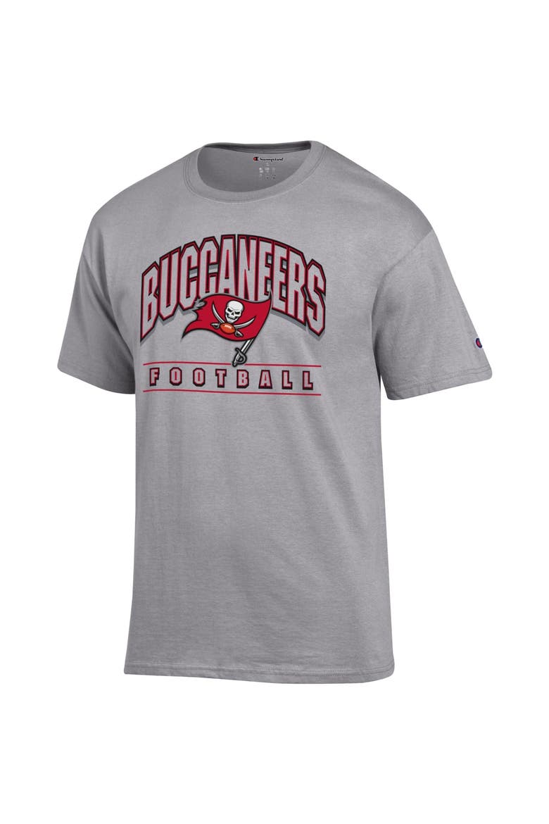 Men's Champion  Heather Gray Tampa Bay Buccaneers Football T-Shirt, Alternate, color, Heather Gray