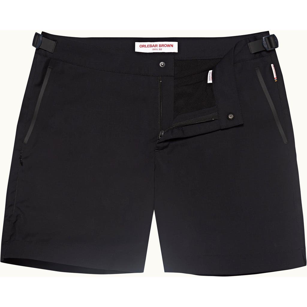 Orlebar Brown Bulldog Bonded Mid-length Classic Fit Swim Shorts In Night Iris