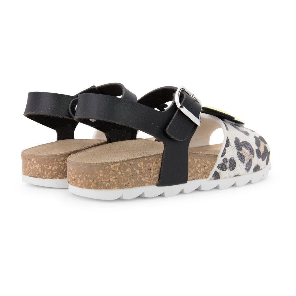 Master of Arts Mickey Logo Leopard Sandals, Alternate, color, Yellow