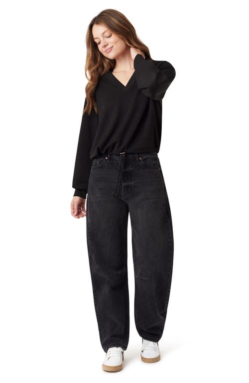 Scotch & Soda V-neck Pullover Sweatshirt In Black