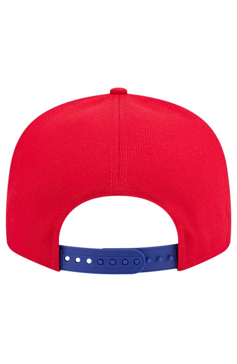 New Era Men's New Era White/Royal Philadelphia 76ers Throwback Gradient Tech Font 9FIFTY Snapback Hat, Alternate, color, White