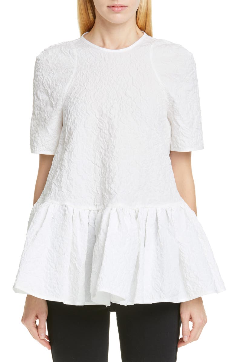 Cecilie Bahnsen Susi Floral Matelassé Top, Main, color, 