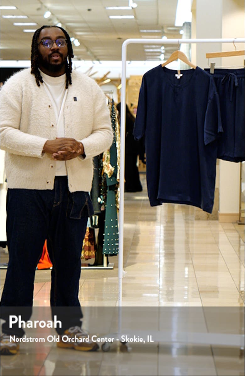 Henley Washable Silk Short Pajamas, sales video thumbnail