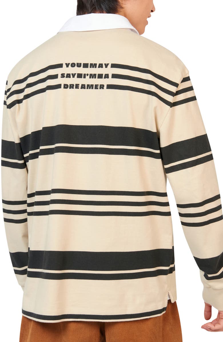 Ben Sherman x John Lennon Imagine Stripe Cotton Rugby Shirt, Alternate, color, 