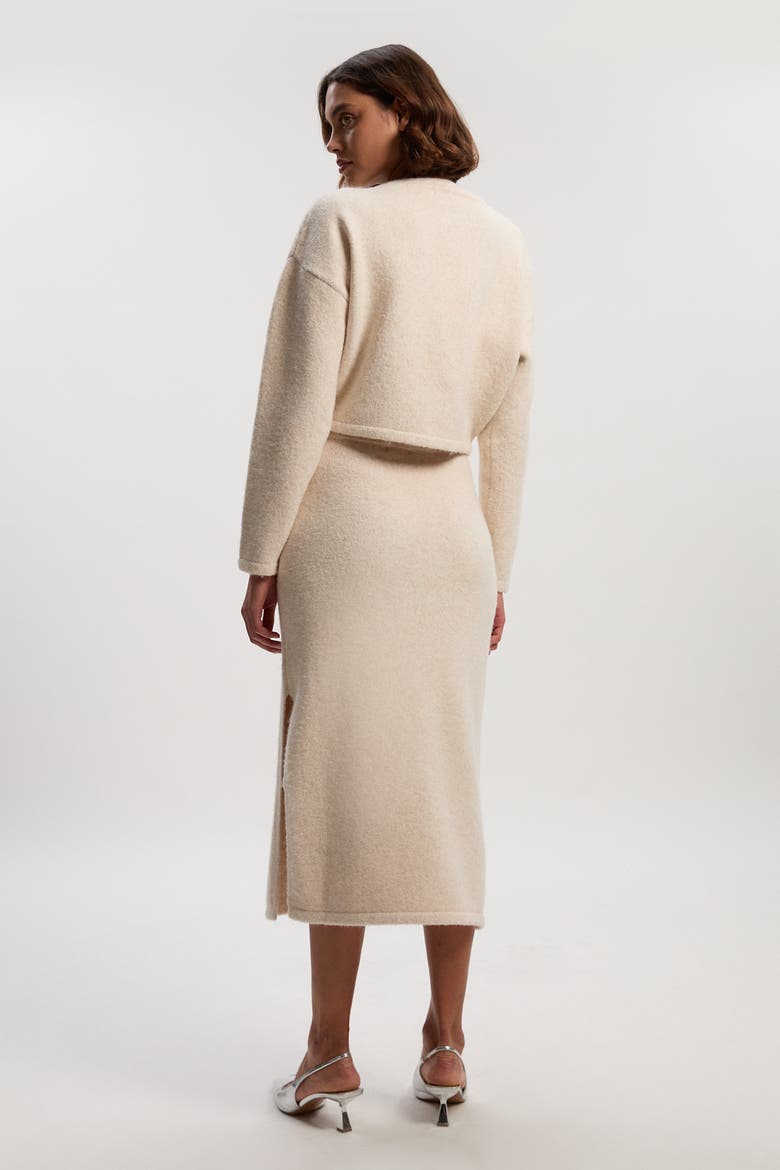 Wool Embellished Pencil Midi Skirt, Alternate, color, Cream
