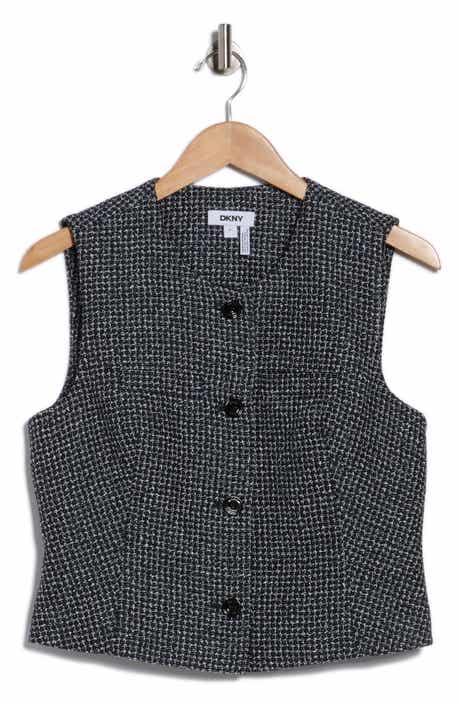 DKNY Tweed Crop Vest