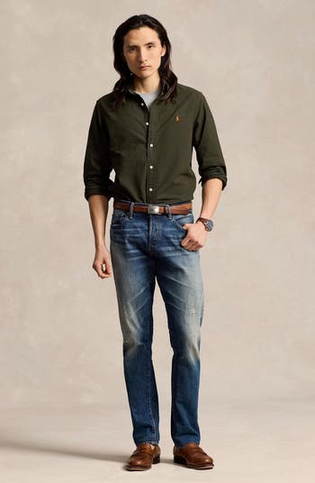 Solid Cotton Oxford Button-Down Shirt