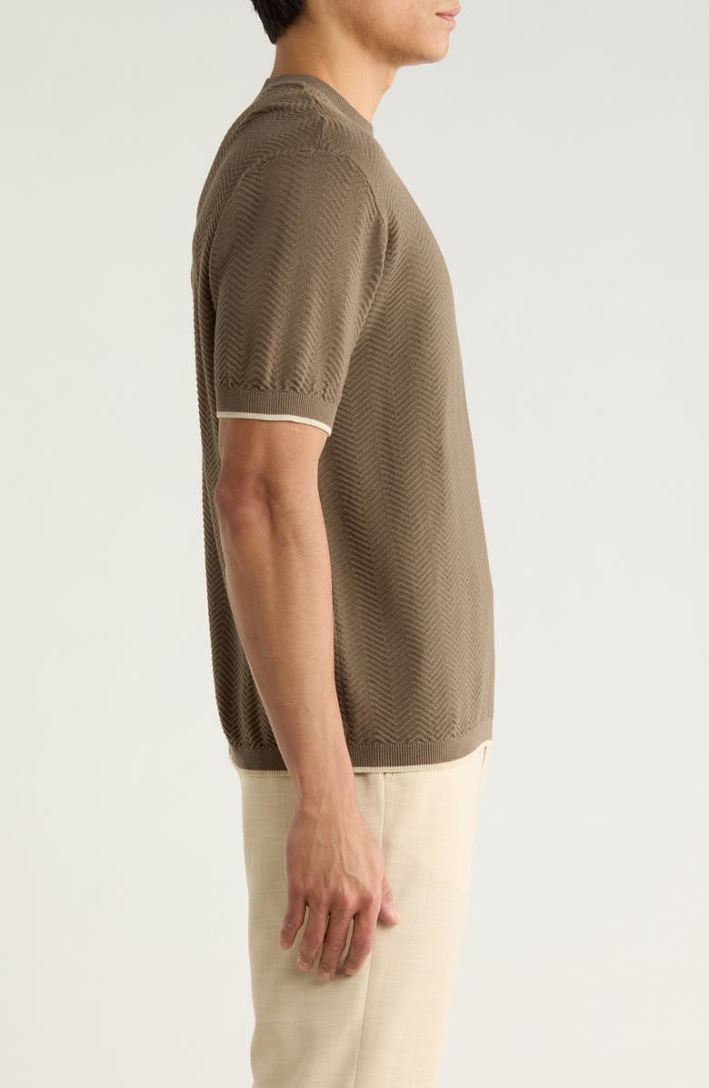Emporio Armani Tipped Chevron Knit T-Shirt, Alternate, color, Solid Dark Brown