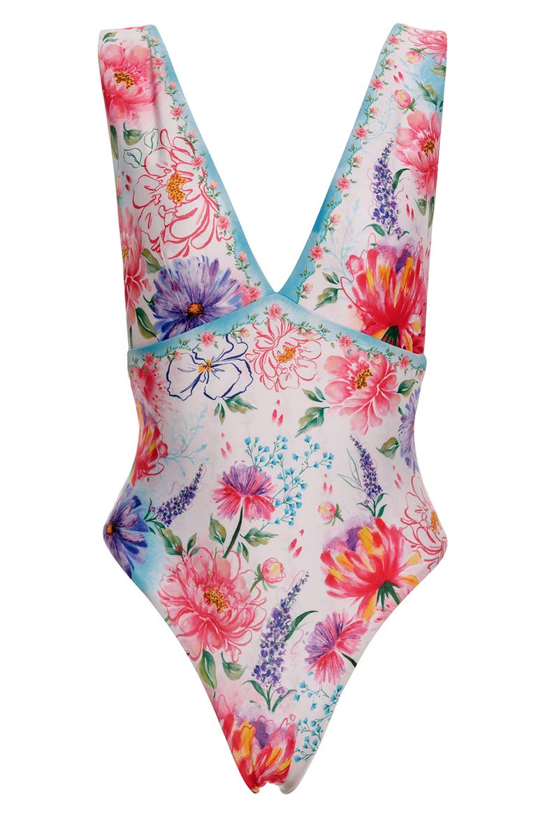 Tulipa Chroma One-Piece Swimsuit, Alternate, color, WHITE MULTICOLOR