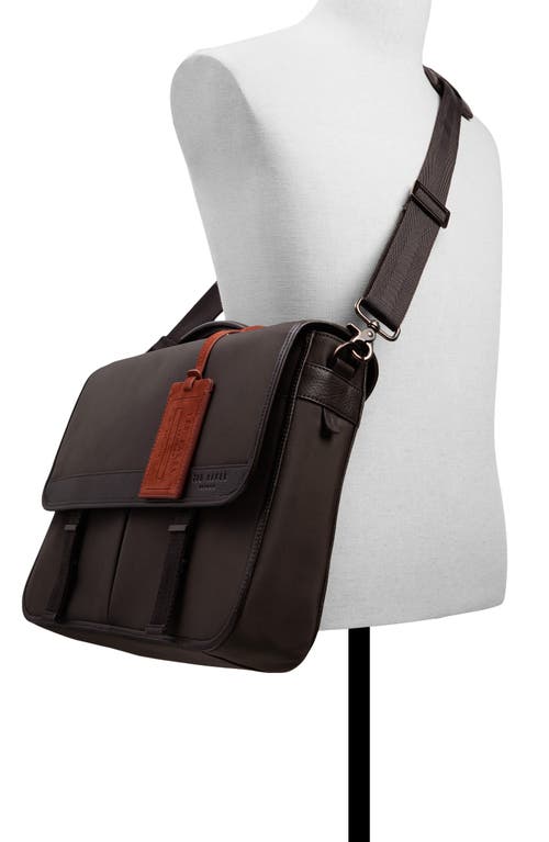 Ted Baker London Malcolm Messenger Bag In Mix Mat Dark Brown