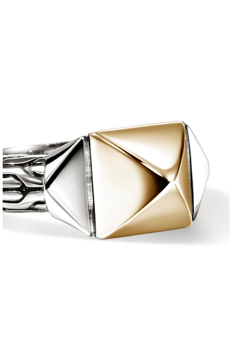 Icon Stud Ring, Alternate, color, SILVER AND GOLD