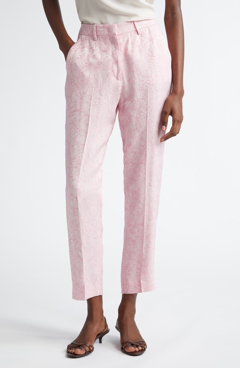 Etro Paisley Jacquard Ankle Straight Leg Pants, Main, color, 