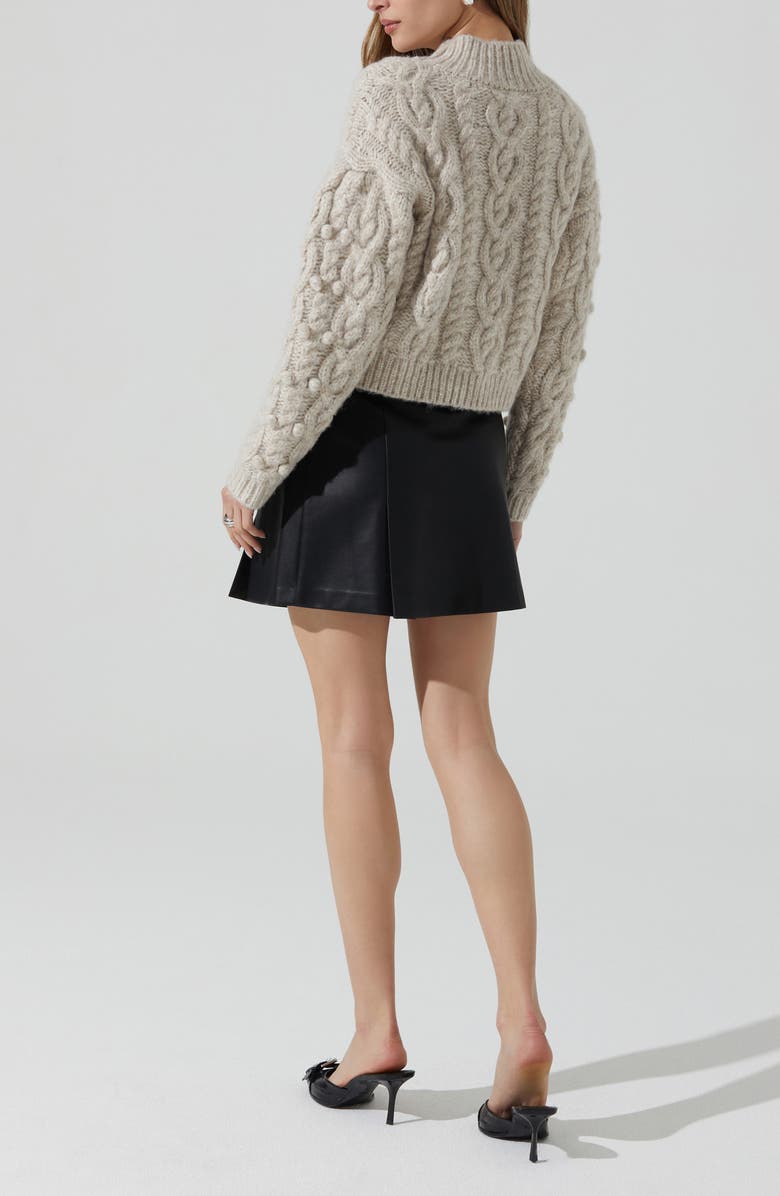 ASTR the Label Mikita Pleated Faux Leather Miniskirt, Alternate, color, Black