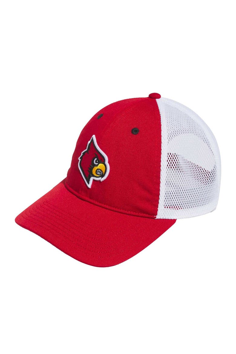 Men's adidas Red Louisville Cardinals Mascot Slouch Trucker Adjustable Hat, Main, color, Red