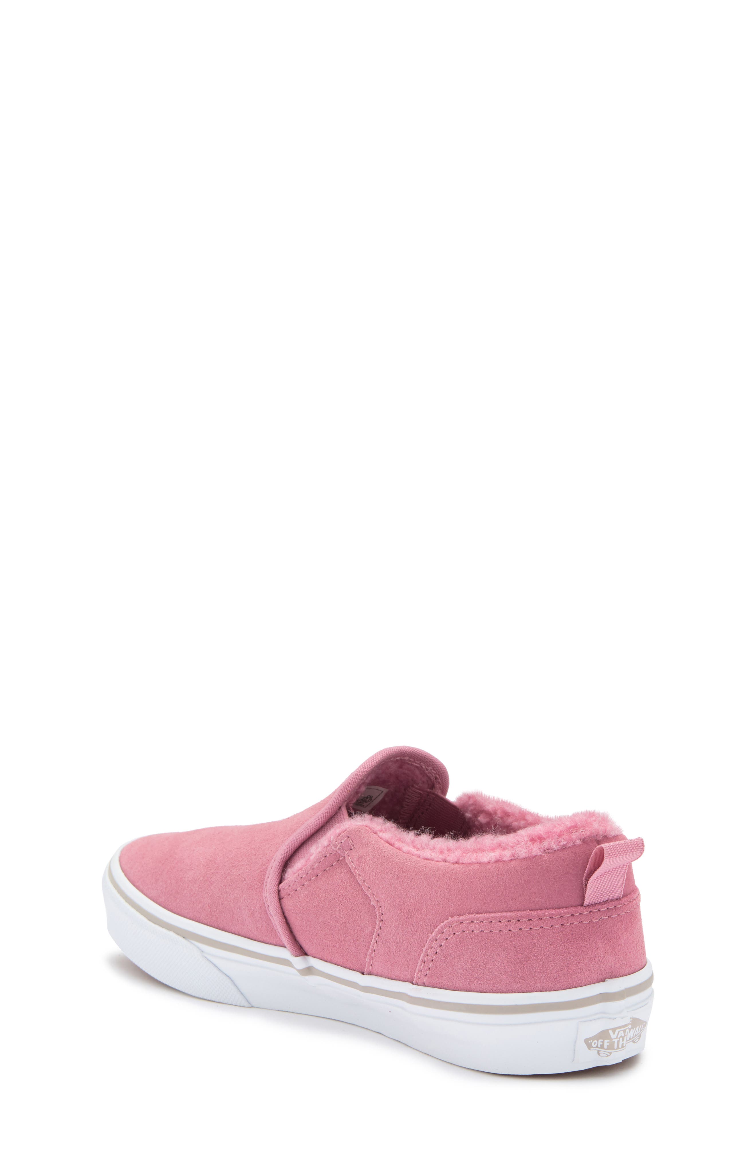 Kids' Asher Slip-On Sneaker, Alternate, color, SUEDE/SHERPA FOXGLOVE