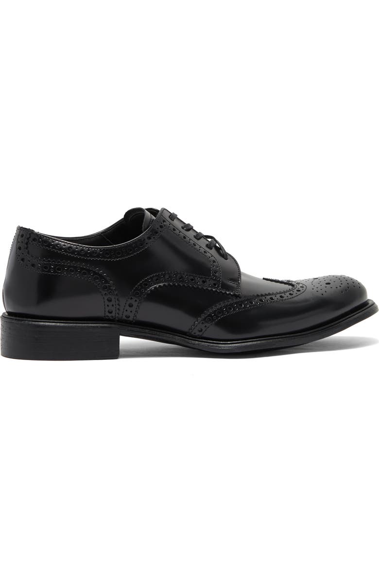 Dolce&Gabbana Leather Brogue Wingtip Derby, Alternate, color,