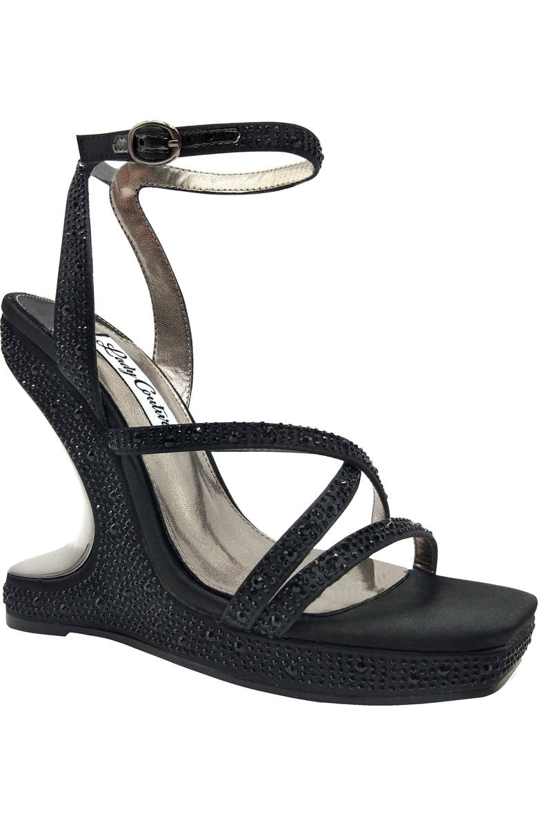 LADY COUTURE Rhinestone Wedge Sandal, Main, color,