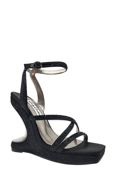 Rhinestone Wedge Sandal (Women)