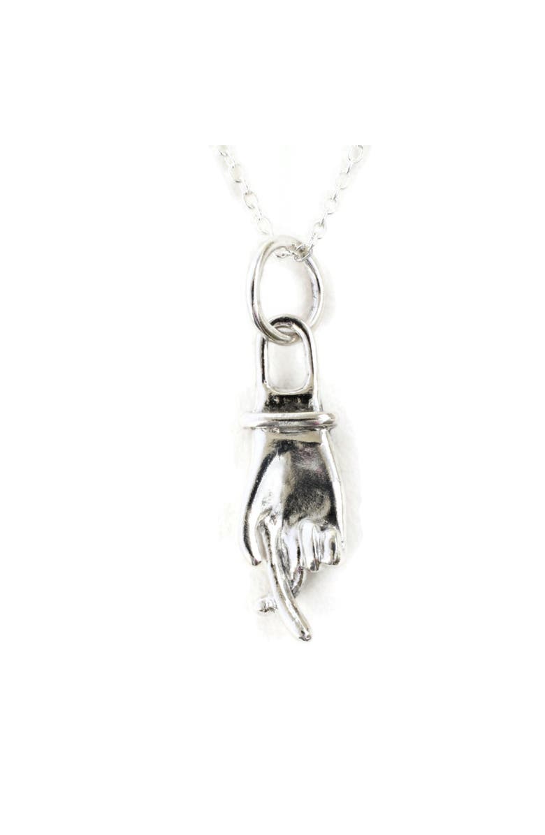 Linn Designs Sterling Cross My Fingers Necklace, Main, color, Silver