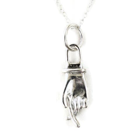 Sterling Cross My Fingers Necklace