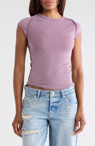 Free People Ever Had Cap Sleeve Cotton T-Shirt