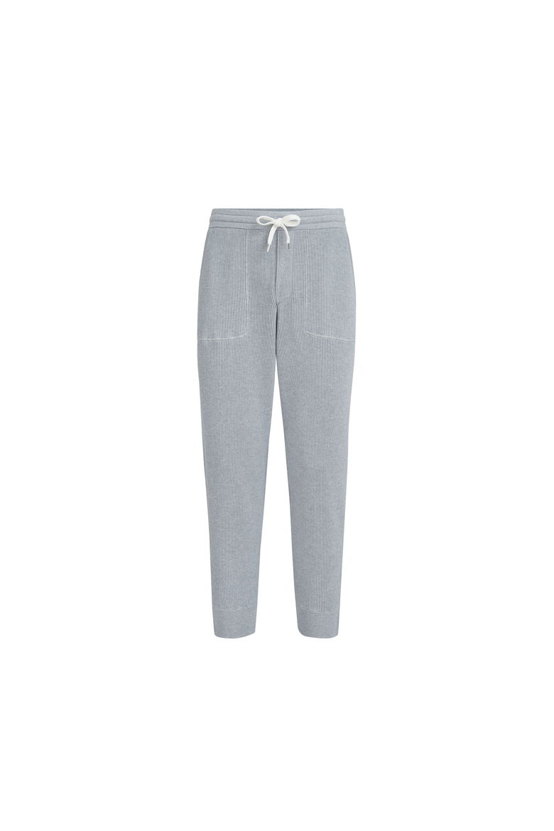 Cotton knit trousers, Alternate, color, Grey