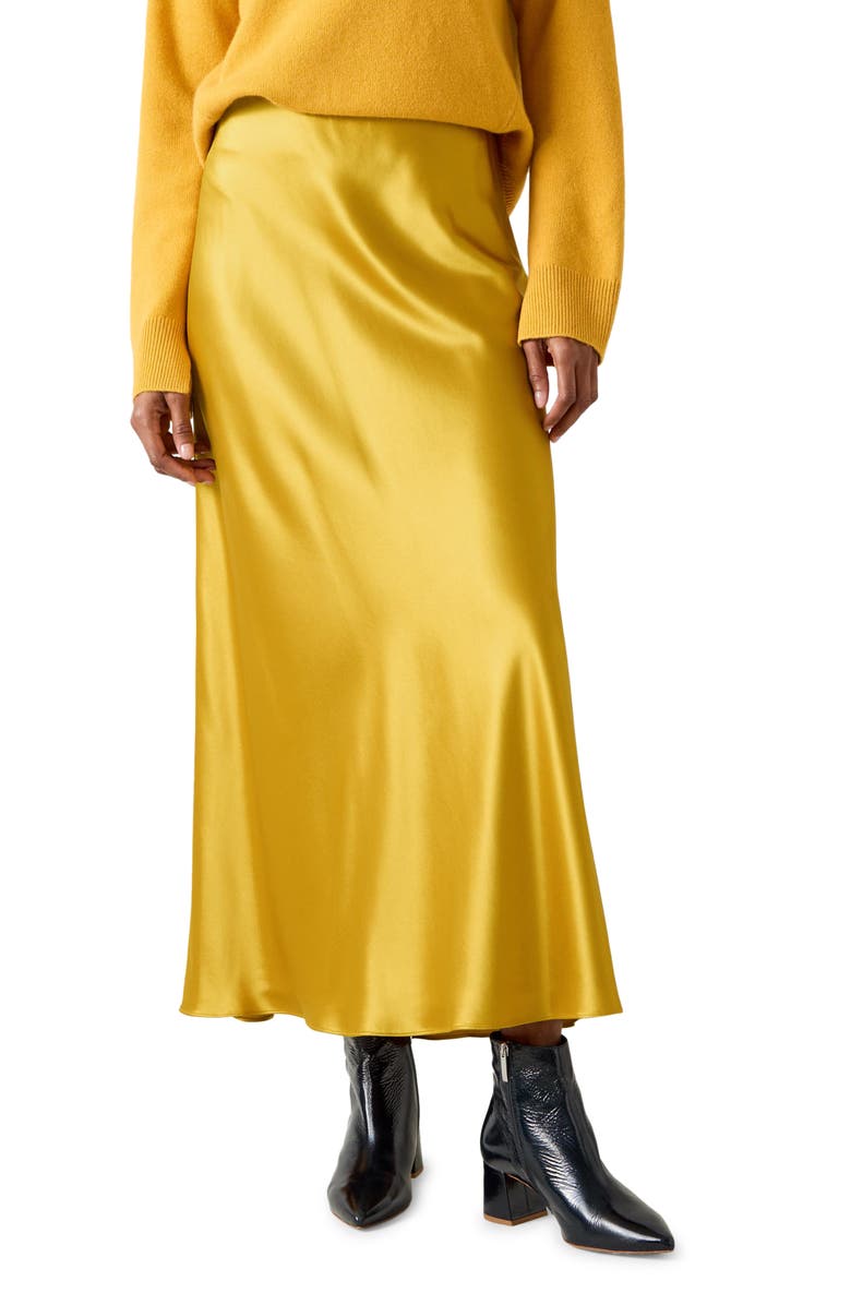 LK Bennett Zoe Satin Maxi Skirt, Main, color, 