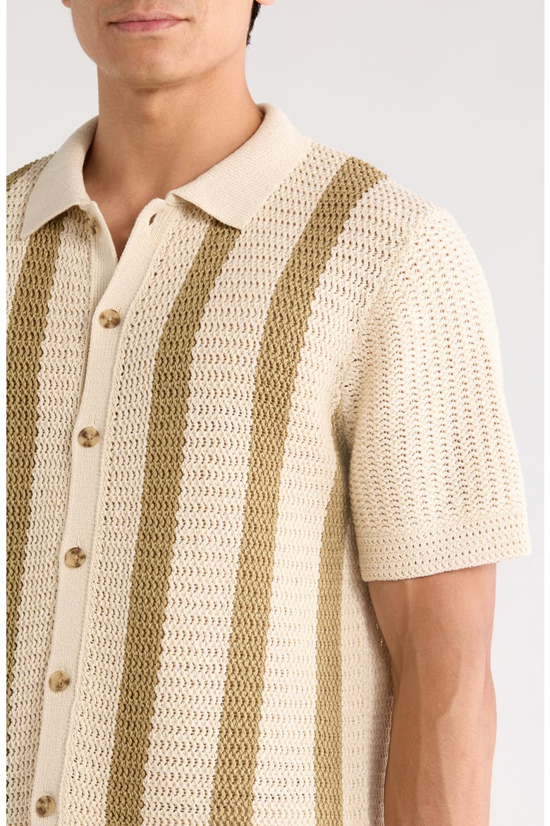 Stripe Cotton Button-Up Shirt, Alternate, color, DK BLANCO/ DK DESERT