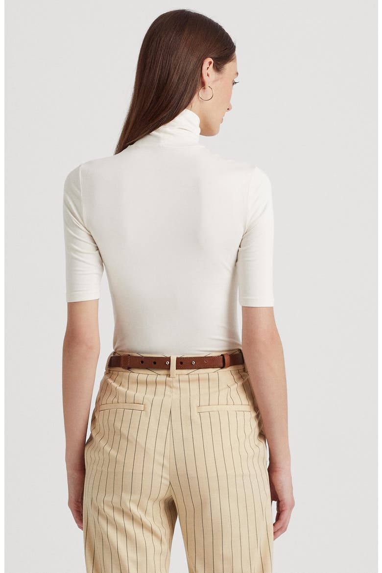 Jersey Turtleneck Top, Alternate, color, MASCARPONE CREAM